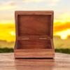 Ajuny Handmade Wooden Small Case Holder with Brass Elephant Inlay Jewelry Box for Earrings, Rings, and Watches Decorative Gift Box 4x3x2 Inches view 3