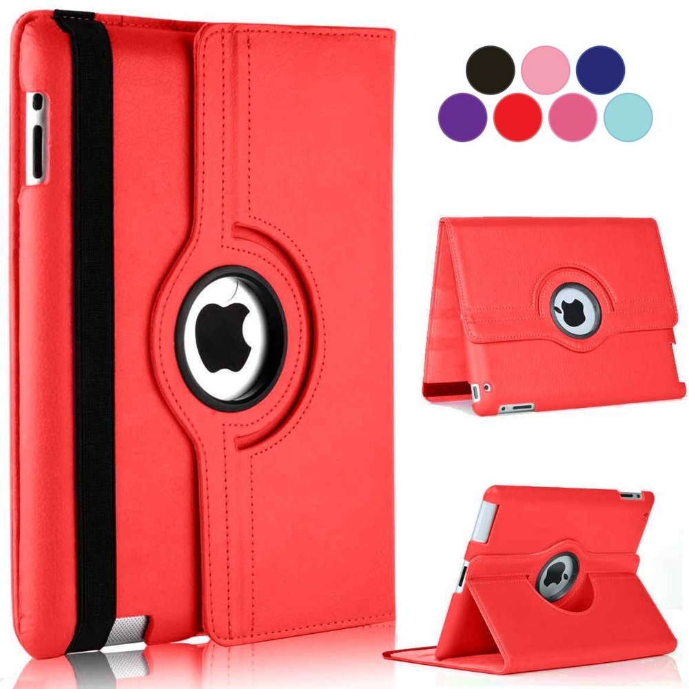 Vultic [Rotating] Case for iPad 10.2 inch [7th/8th/9th Gen 2019/2020/2021], 360 Degree Stand [Auto Sleep/Wake] Folio Leather Smart Cover (Red)