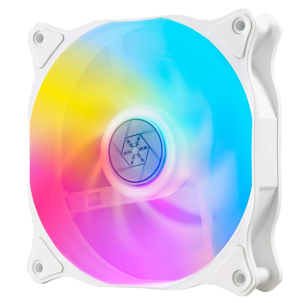 SilverStone Technology Air Blazer 120RW, PWM, ARGB, 120mm, White Frame, Translucent Fan Blades, Hydro Bearing, SST-AB120RW-ARGB