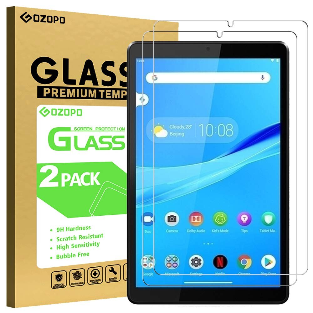 GOZOPO [2 Pack Screen Protector for Lenovo Tab M8 (8 inch), Scratch Resistant 9H Hardness Tempered Glass for Lenovo Tab M8 Tablet 8''