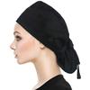 QBA Working Cap with Button Long Hair, Adjustable Working Hat Sweatband Cotton Ponytail Holder, Tie Back Hats for Women & Men, One Size view 1