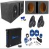 2 Rockville K5 W10K5S4 10" 1200w Subwoofers+Vented Sub Box+Mono Amplifier+Wires view 1