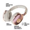 House of Marley Positive Vibration XL ANC: Noise Cancelling Over-Ear Headphones with Microphone, Wireless Bluetooth Connectivity, and 26 Hours of Playtime, Copper view 2