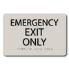 The Sign Studio - 4" x 5" Ash/Black - ADA - Emergency Exit Only Sign with Tactile & Braille view 1