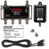 Antronix MRA4-8 Reliable Cable 4-Port TV/Antenna/HDTV/Internet Digital Signal Amplifier/Booster/Splitter with Passive Return, Black Coax Power Cable, F59 Terminators view 1