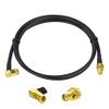BINGFU Ham Radio Antenna Extension Relocation Cable SMA Male Right Angle to Female RG58 Coaxial Cable 1m 3 feet (2-Pack) for BaoFeng Yaesu Vertex Standard Horizon Marine VHF Ham Radio view 2
