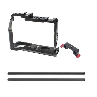 BGNing CNC Camera Cage Rig 15mm Rail Rod Clamp Follow Focus Support Compatible with X-T3 /XT3 /XT2 /X-T2 SLR Photography Stabilizer (with Rail Tubes A)