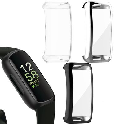 FitTurn Compatible with Fitbit Inspire 3 2 Screen Protector Case, 7 Metal Colour Full Coverage Soft TPU Shockproof Case Protective Screen Cover Bumper Shell for Inspire HR/2/Inspire 2 HR (Tricolor*B)