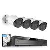 Amcrest 5MP Security Camera System, 4K 8CH PoE NVR, (4) x 5-Megapixel 2.8mm Wide Angle Lens Weatherproof Metal Bullet POE IP Cameras, Pre-Installed 2TB Hard Drive, NV4108E-IP5M-B1186EW4-2TB (White) view 1