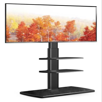 HKIDKK TV Floor Stand for 32 39 40 43 49 50 55 60 65 70 Inch TVs, Tall TV Stands with Sturdy Wood Base, Universal Corner Stand