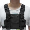 TOTMOX Chest walkie talkie, two-way radio chest belt drill holster bag front pocket and zipper pocket radio shoulder holster view 2