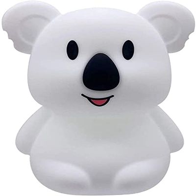 Tianhaixing Animal-Shaped Night Light, Rechargeable LED Soft Silicone (BPA Free) Bedside Lamp for Children/Adults, Adjustable Brightness and 9 Colors by Touch Control & Remote Control (Big Koala)