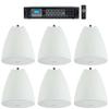 Rockville Bundle: (1) RCS180-6 180 Watt 6 Zone 70v Commercial/Restaurant Amplifier/Bluetooth+(6) PEN-65T White 6.5" 70V Hanging Pendant Speaker Commercial/Restaurant (7 Item) view 1