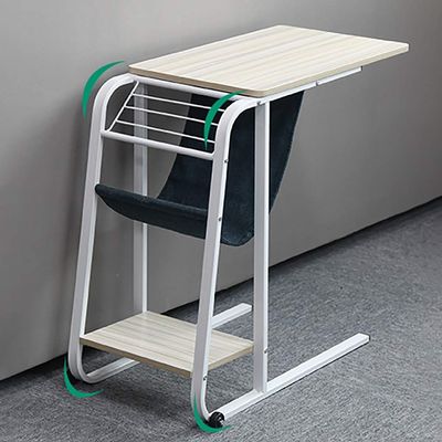 Bedside Laptop Table with Wheel Notebook Stand Reading Holder Multi-Function Overbed Laptop Coffe Table Movable Laptop Desk (Hospital and Home Use) (Color : White)
