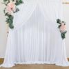 10ftx10ft White Wrinkle Free Backdrop Curtain for Wedding Parties, White Photo Background Curtains Backdrop Drapes for Birthday Baby Shower Anniversary Party Supplies view 1