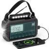 NOAA Emergency Weather Radio with Auto Alerts, 5000mAh Solar Hand Crank AM/FM/SW Shortwave Radio with Flashlight, Reading Lamp, Phone Charger, SOS Alarm, Survival Gear, Time Clock & Large LCD Display view 1