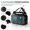 NOAA Emergency Weather Radio with Auto Alerts, 5000mAh Solar Hand Crank AM/FM/SW Shortwave Radio with Flashlight, Reading Lamp, Phone Charger, SOS Alarm, Survival Gear, Time Clock & Large LCD Display view 3