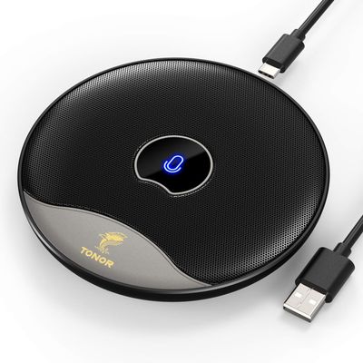 TONOR USB Conference Microphone, 360 Omnidirectional PC Computer Condenser Mic with Mute Button for Online Meeting/Class, Zoom Call, Skype Chatting, Plug & Play (TM20)