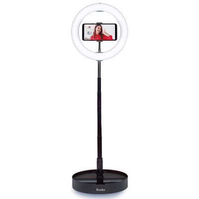 Kenko KL-01RL LED Ring Light, Compact Storage, LED Ring Light with Smartphone Holder, 10 Adjustable Brightness Levels, Color Temperature 3200-5500K