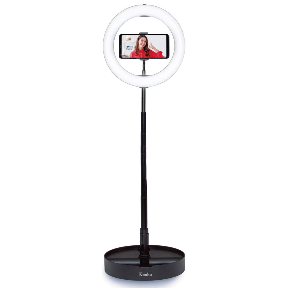 Kenko KL-01RL LED Ring Light, Compact Storage, LED Ring Light with Smartphone Holder, 10 Adjustable Brightness Levels, Color Temperature 3200-5500K