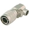 Cable Techniques 4-Pin Male DC Push-Pull Connector, Nickel, Right-Angle End view 1
