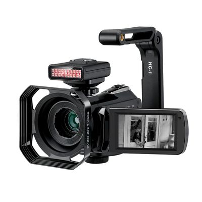 4K Camcorder ORDRO Night Vision Video Camera Vlog Ghost Hunting Camera Camcorder for YouTube 3.1 IPS Touch Screen Camcorder with IR Light Handheld Holder 64G Memory Card and 2 Batteries