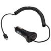 Tripp Lite USB Dual Port Car Charger, USB-C 18W QC 3.0 and USB-A 12W Dual Port USB Car Charger, Coiled USB Charging Cable, Black (U280-C02-30W-C6) view 1
