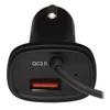 Tripp Lite USB Dual Port Car Charger, USB-C 18W QC 3.0 and USB-A 12W Dual Port USB Car Charger, Coiled USB Charging Cable, Black (U280-C02-30W-C6) view 3