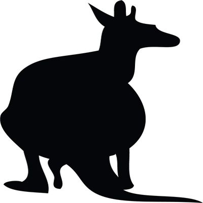 Decaltor Glossy Black Kangaroo - Laptop Stickers - 5" Vinyl Decal -Funny Laptop, Phone, Tablet Vinyl Decal Sticker,Bumper Sticker