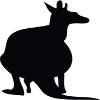 Decaltor Glossy Black Kangaroo - Laptop Stickers - 5" Vinyl Decal -Funny Laptop, Phone, Tablet Vinyl Decal Sticker,Bumper Sticker view 1