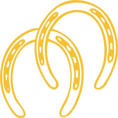 Decaltor Yellow Horseshoes - Laptop Stickers - 5" Vinyl Decal -Funny Laptop, Phone, Tablet Vinyl Decal Sticker,Bumper Sticker
