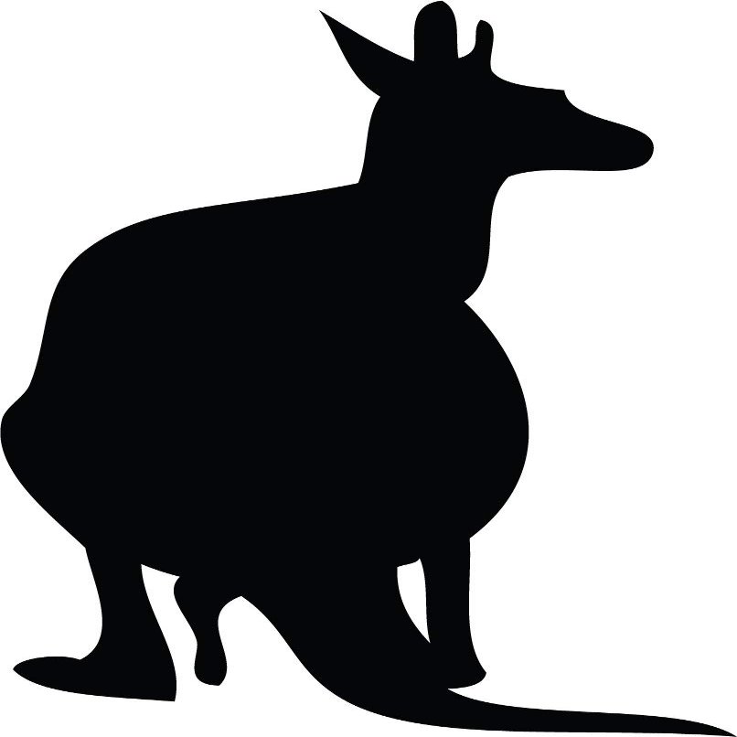 Decaltor Black Kangaroo - Laptop Stickers - 5" Vinyl Decal -Funny Laptop, Phone, Tablet Vinyl Decal Sticker,Bumper Sticker