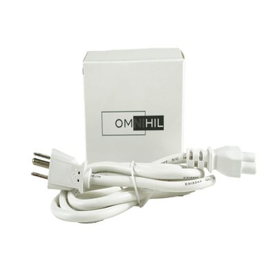 [UL Listed] OMNIHIL White 8 Feet Long AC Power Cord Compatible with KEF LSX