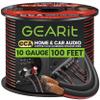 GEARit 10 Gauge Speaker Wire (100 Feet), Copper Clad Aluminum, CCA Thick Gauge Copper Wire for Stereo, Surround Sound, Home Theater, Radio (Black, 100 Feet) view 1