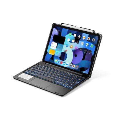 7 Color Backlight Keyboard Case for iPad 10.9 inch4th Gen 2020 with touchpad Built-in Pencil Holder Support Pencil Charging Smart Bluetooth Keyboard Cover for iPadAir4 (iPadAir42020, Black)