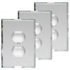 GlassAlike Single Duplex/Plug | Premium 3/16" Thick Acrylic Mirror Wall Plate Cover with Gasket/Frame for Flush Mount | Oversized 3-7/16"x 5" | Looks Like Glass Mirror Only Better | 3 Pack view 2