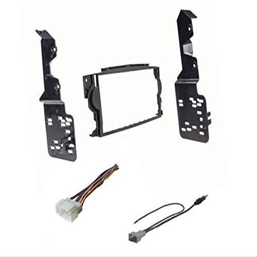 Car Stereo Dash Kit Wire Harness and Antenna Adapter Combo to Install Double Din Size Aftermarket Radio for 2004 2005 2006 2007 2008 Acura TL