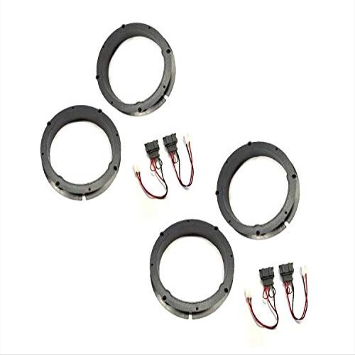 2 Pair 6 Inch 6.5" Speaker Install Adapter Mount Door Plates and Wire Harness for VW Volkswagen 2009-2015 CC, 1999-2014 Golf, 1999-2016 Jetta, 1998-2011 Beetle, 1998-2016 Passat, 07-09 Rabbit