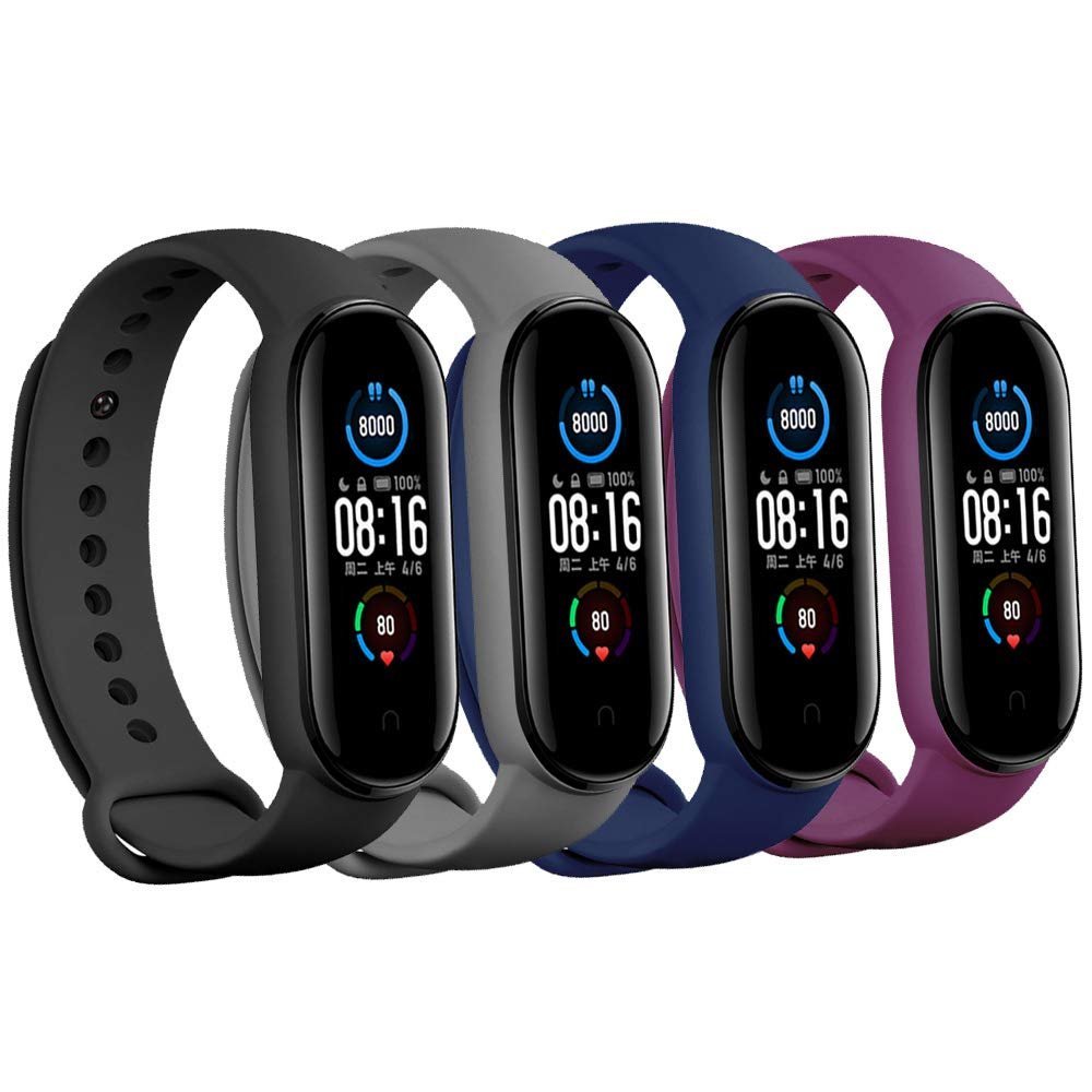 Baaletc Bands for Xiaom Mi Band 5 Strap/Mi Band 6 Band Strap/Amazfit Band 5 Strap Replacement Wristband Xiaomi Mi Band 5 Accessories Watch Band for Men Women Xiaomi 5 Wrist Band