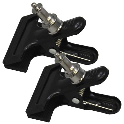BlueDot Trading Photo Studio Clamp with Spigot and inch Threads, for Photography Lighting Studio Accessories, Umbrellas and Backgrounds, Two (2) Clamps