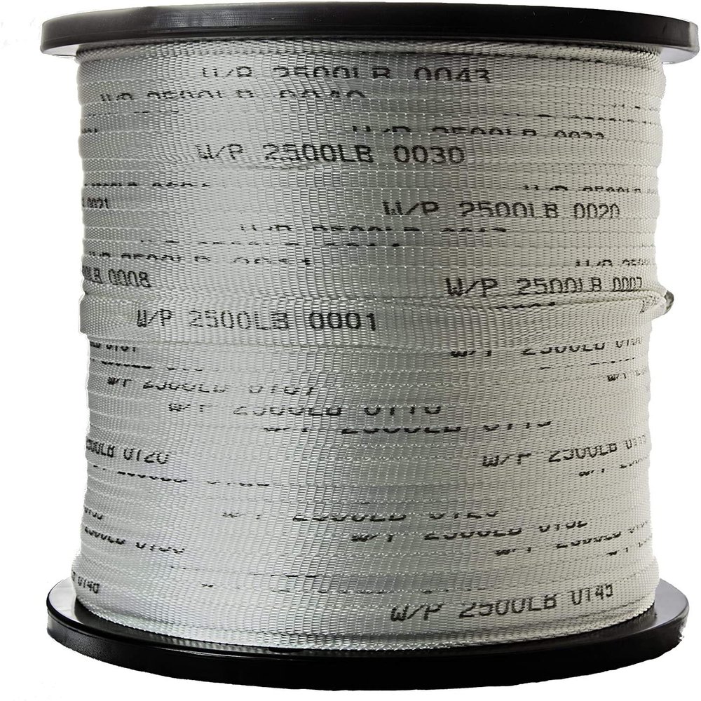 The Ribbon Factory USA Made 2500 Lb 3/4" Pull Tape | Pull Webbing | Flat Rope - 1500 FT (Many Strengths and Lengths Available)
