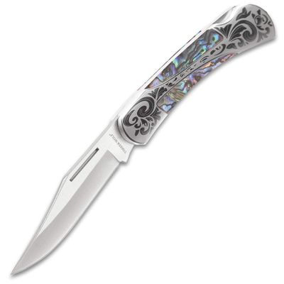 Timber Wolf Gentlemans Pocket Knife - Lock Back, Stainless Steel Blade (Abalone)