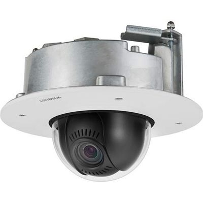 Hanwha Techwin XND-8081FZ 5MP Flush Mount Network Indoor Dome PTRZ Camera, 3.6~9.4mm (2.6X) Motorized varifocal Lens, RJ45 Connection