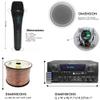 Home Theater System Kit 1000 Watts Bluetooth Receiver w/ 6 Qty 5.25" 175 Watts Each in-Wall in-Ceiling Speakers & 16 Gauge 250 ft. Speaker Wire Portable Microphone w/Remote Control by Technical Pro view 2