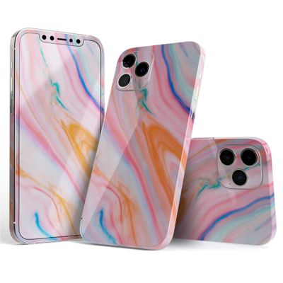 Design Skinz Magical Coral Marble V5 - Full Body Skin Decal Wrap Kit Compatible with The Apple iPhone SE (2020) (Full-Body, Screen Trim & Back Glass Skin)