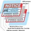 10-Pack Double Sided 3.5"x2.5" - Notice Vehicle is Equipped with Audio and Video Recording Devices Consent by Entering Car Sticker-Vinyl Decal, UV Protected, Waterproof, Indoor&Outdoor Use view 2