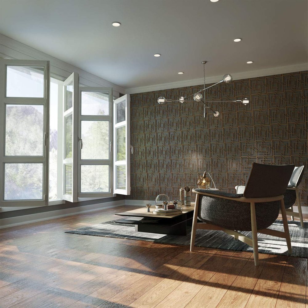 Ekena Millwork WALW12X12X0375NWDRO Norwood 3/8"T Decorative Fretwork Wall Panels, 11 3/8"W X 11 3/8"H, Red Oak