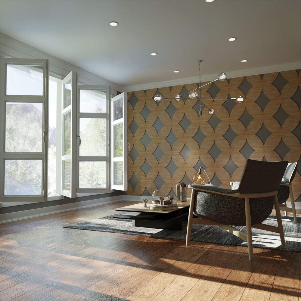 Ekena Millwork WALW24X24X0375GSHBI Gresham 3/8"T Decorative Fretwork Wall Panels, 23 3/8"W X 23 3/8"H, Birch