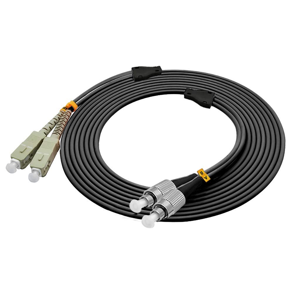 Jeirdus 50Meters SC to FC Outdoor Armored Duplex OM1 Fiber Optic Cable Jumper Optical Patch Cord Multimode 62.5/125 50M 165ft SC-FC