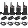 Retevis RT68 Walkie Talkies(4 Pack) with Earpiece(4 Pack), 2 Way Radio Long Range, 1200mAh Battery, Portable Walkie Talkie Rechargeable with USB Charging Base, Earhook 2 Way Radio Earpiece Single Wire view 1